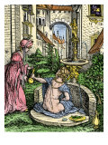 European Garden of About 1515  Represented as Bathsheba Bathing