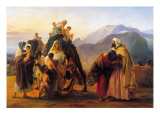 Jacob Meets Esau  Shows Him Gifts of Sheep and Camels and Introduces His Wife and their Children