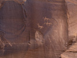 Petroglyphs of Native Americans Hunting on Horseback  Canyon De Chelly  Arizona
