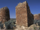 Round and Square Towers of Anasazi Ancestral Puebloan  Howenweep National Monument  Utah