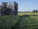 Mound and Part of Village Stockade at Aztalan  Middle Mississippian Moundbuilders Site in Wisconsin