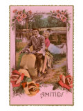Amities  French Couple on Scooter