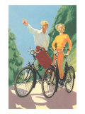 Man and Woman Bicycling in Nature