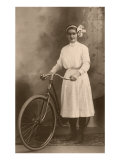 Young Woman with Bicycle