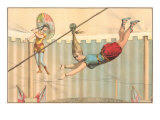 Woman Hanging by Hair and Tight Rope Walker