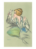 Drawing of Lady with Whippet