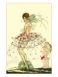 Woman in Sheer Dress with Bird of Paradise