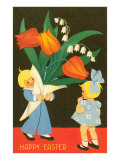 Children with Large Bouquet