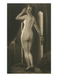 Coy Nude at Wardrobe Door