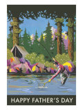 Dad Camping and Fishing