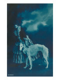 Woman in Gypsy Outfit with Borzoi