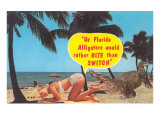 Alligator and Bathing Beauty