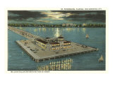 Moon over Pier  St Petersburg  Florida