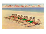 Bathing Beauties on Sand  Happy Holidays from Florida