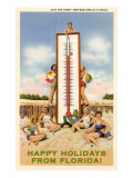 Happy Holidays from Florida  Bathing Beauties with Thermometer