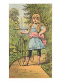 Girl with Penny-Farthing  Illustration