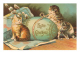 Easter Greetings  Kittens with Large Egg