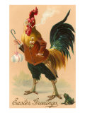 Easter Greetings  Rooster Smoking