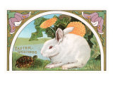 Easter Greetings  Rabbit and Turtle
