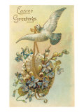 Easter Greeting  Dove Carrying Egg