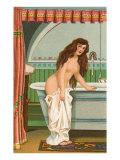 Woman Getting into Bathtub