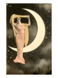 French Woman in Front of Moon