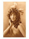Woman in Filmy Wrap with Bow