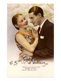 French Couple Embracing