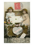 Bonne Annee  Girls in Basket
