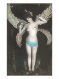 Topless Woman with Dragonfly Wings