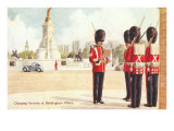 Guards at Buckingham Palace  London  England