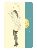 Woman Disrobing with Smiling Moon