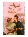 French Ephemera  Couple with Planes