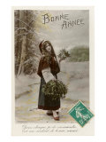 Bonne Annee  Woman Dressed Like Red Riding Hood