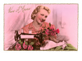 French Woman with Sewing Machine