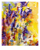 Lavender And Bees Flower Painting By Ginette