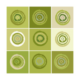 Nine Patch Green Tree Circles I