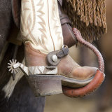 Close-Up of Cowboy Boot and Spurs at Sombrero Ranch  Craig  Colorado  USA