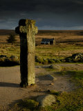 Nun's Cross  with Nun's Cross Farm Behind  Stormy Sky  Dartmoor Np  Devon  UK