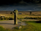 Nun's Cross  with Nun's Cross Farm Behind  Stormy Sky  Dartmoor  Devon  UK