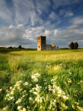 Knowlton Church  Dorset  UK  with Cloudy Sky  Summer 2007