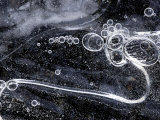 Ice Patterns and Air Bubbles  Dartmoor  Devon  UK