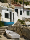 Village Houses Cut into the Cliffs  Cala D'Alcaufar  Menorca Island  Balearic Islands  Spain