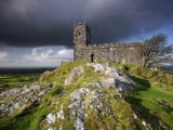Brentor Church with Storm Clouds Behind  Evening View  Dartmoor Np  Devon  Uk October 2008