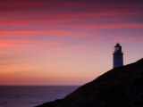 Trevose Lighthouse at Sunset  Near Padstow  Cornwall  Uk July 2008