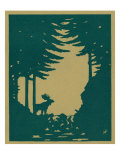 Nature Magazine - View of a Moose in the Woods  c1938