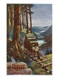 Vosges  France - View of a Lumberjack Carrying Wood  View of the Garardmer Valley  c1920