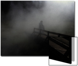 Adult and Children on Foggy Pier