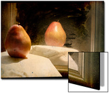Pear against Framed Mirror