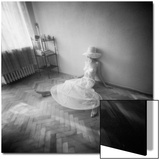 Pinhole Camera Shot of Sitting Topless Woman in Hoop Skirt